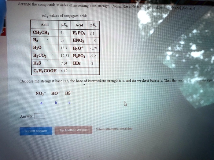 SOLVED Arrange The Compounds Order Of Incre Cuucal Values Of Conjugate