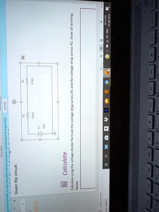 Solved Eng V Activate Calculate Using The Voltage Divider