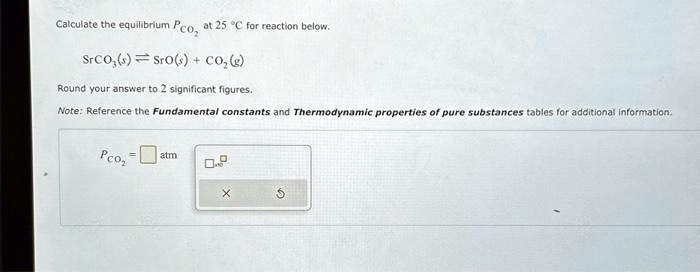 Solved Calculate The Equilibrium Pco At C For The Reaction Below