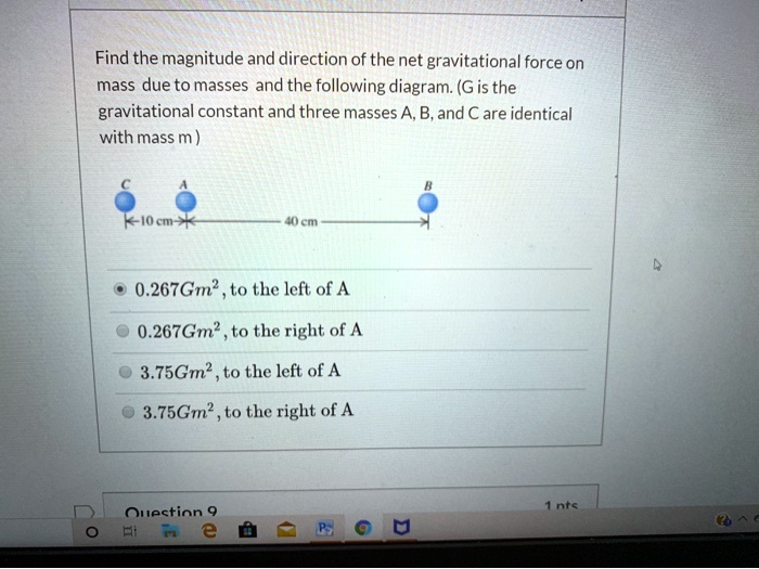 Solved Find The Magnitude And Direction Of The Net Gravitational Force