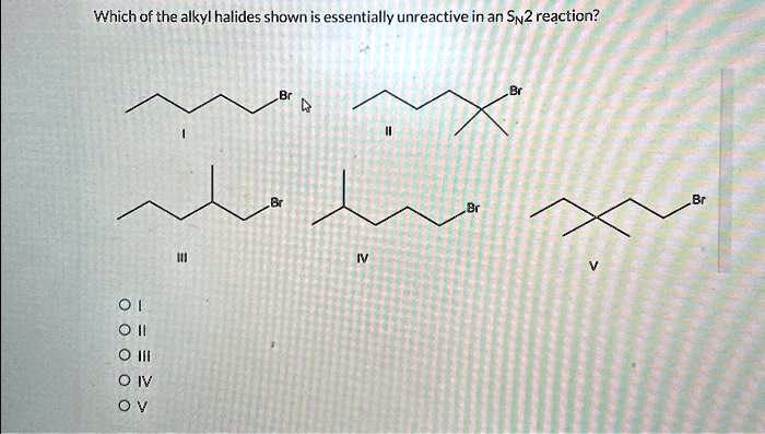 Solved Which Of The Alkyl Halides Shown Is Essentially Unreactive In