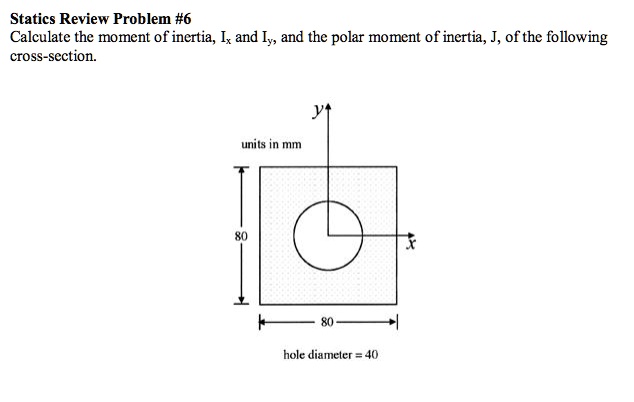 SOLVED Statics Review Problem 6 Calculate The Moment Of Inertia I