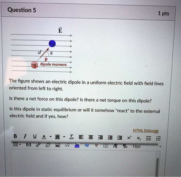 No Net Force On Dipole In Electric Field Diagram Solved Whic