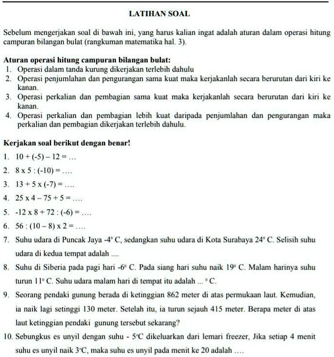 Solved Tolong Bantu Jawab Ya Kak Matematika Kelas Latihan Soal