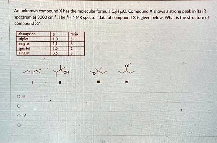 Solved An Unknown Compound X Has The Molecular Formula C H