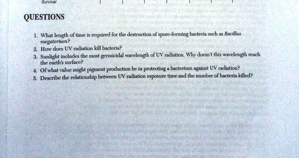 SOLVED What Length Of Time Is Required For The Destruction Of Spore