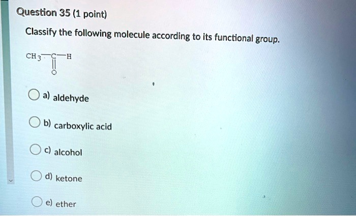 Solved Question Point Classify The Following Molecule According