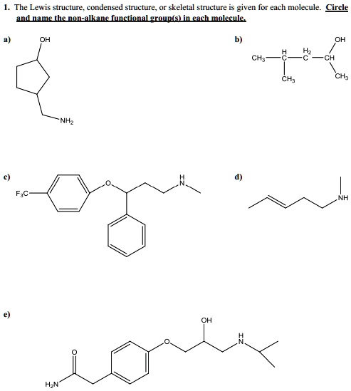 Solved The Lewis Structure Condensed Structure Or Skeletal Structure