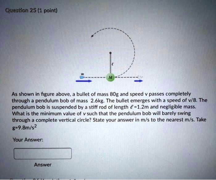 SOLVED Questicn 25 1 Point As Shown In Figure Above Bullet Of Mass