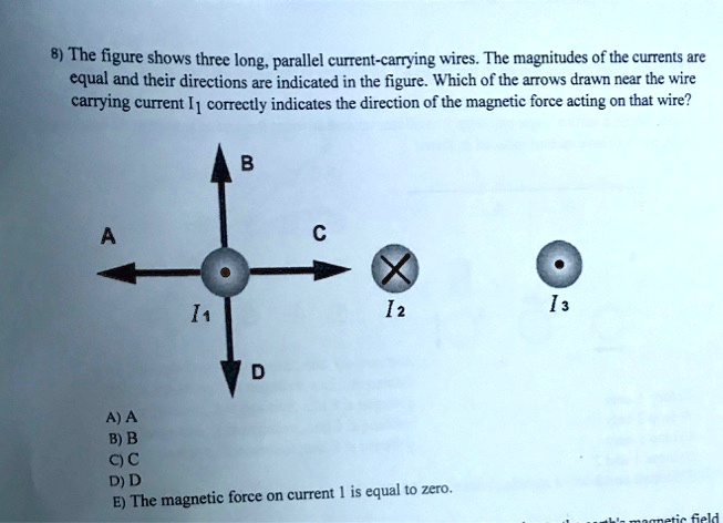 8 The Figure Shows Three Long Parallel Current Carrying Wires The