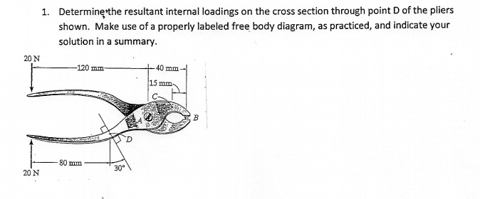 Solved Determine The Resultant Internal Loadings On The Cross Section