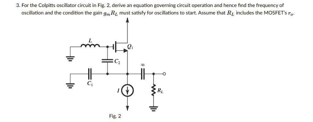 Solved For The Colpitts Oscillator Circuit In Fig Derive An