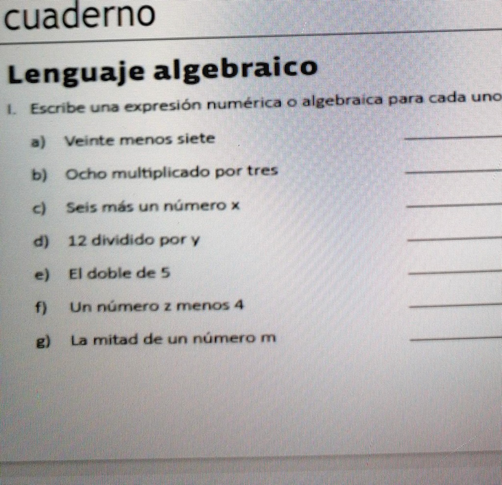 Solved Resuelve Las Siguientes Ejercicios En Tu Cuaderno Escribe Una Expresi N Num Rica O