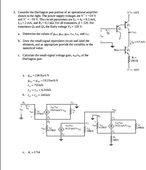 SOLVED Consider The Darlington Pair Portion Of An Operational