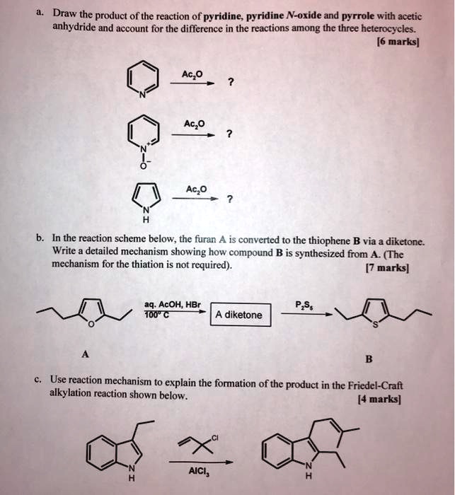 SOLVED Draw The Product Of The Reaction Of Pyridine N Oxide And