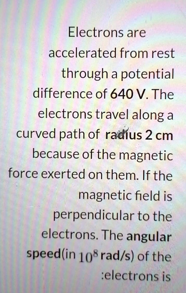 Solved Electrons Are Accelerated From Rest Through A Potential