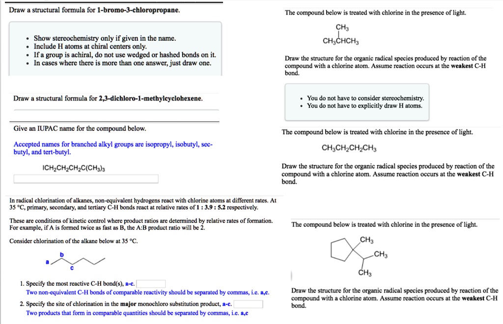 Draw Structural Formula For 1 Bromo 3 Chloropropane The Compound Below