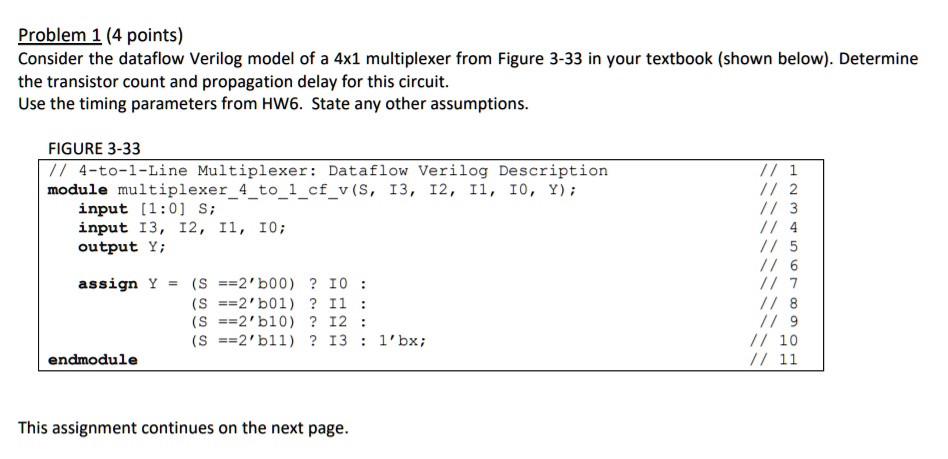 SOLVED Problem 1 4 Points Consider The Dataflow Verilog Model Of A