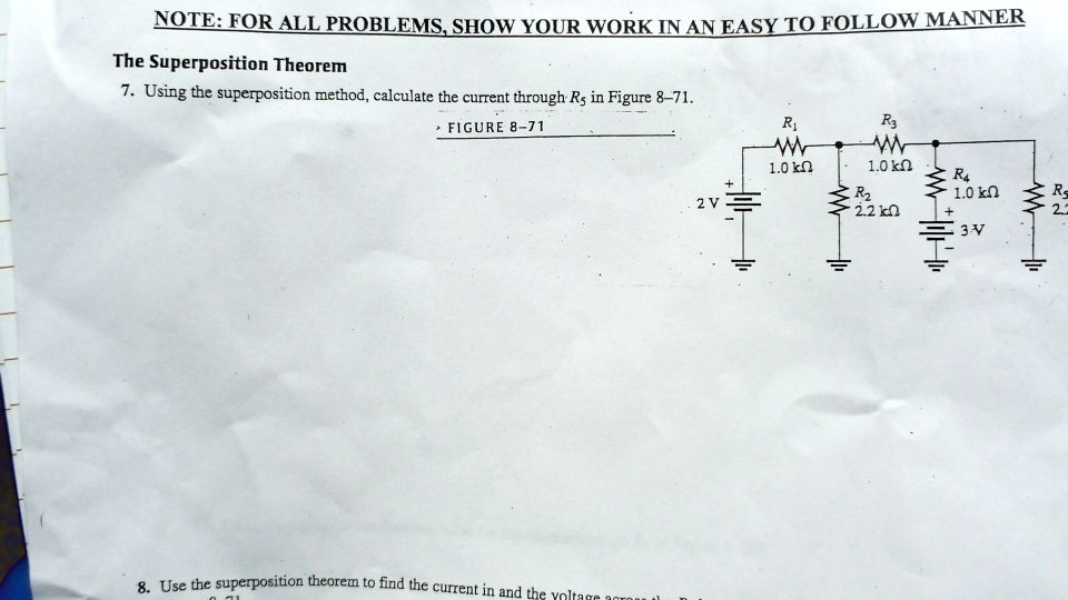 SOLVED The Superposition Theorem 7 Using The Superposition Method