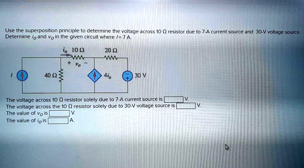 Solved Use The Superposition Principle To Determine The Voltage Across