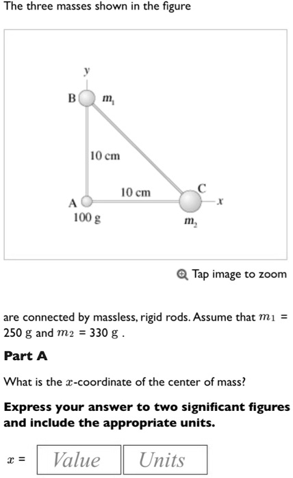 Solved The Three Masses Shown In The Figure Are Connected By Massless