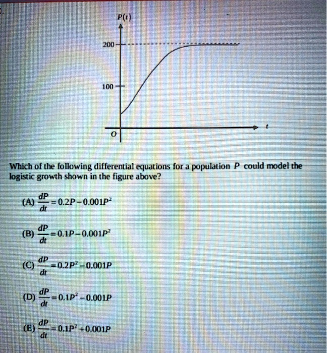 P T 200 100 Which Of The Following Differential Equations For