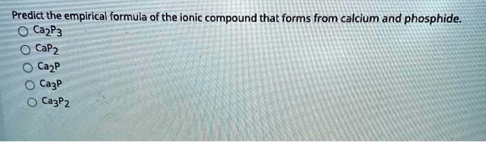 Solved Predict The Empirical Formula Of The Ionic Compound That Forms