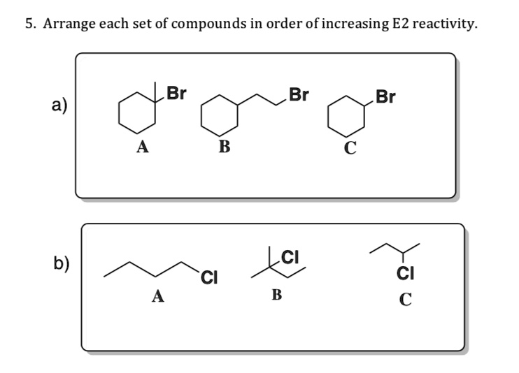 Solved Arrange Each Set Of Compounds In Order Of Increasing E