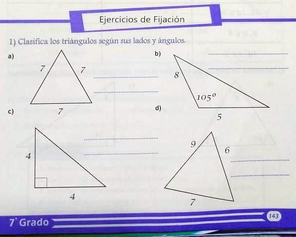 Solved Esercios De Fiyanion Clasifica Los Triangulos Seg N Sus