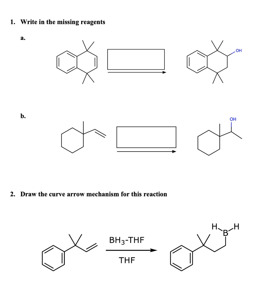 Solved Write In The Missing Reagents Oh B Oh Draw The Curve Arrow