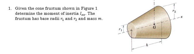 SOLVED 1 Given The Cone Frustum Shown In Figure 1 Determine The