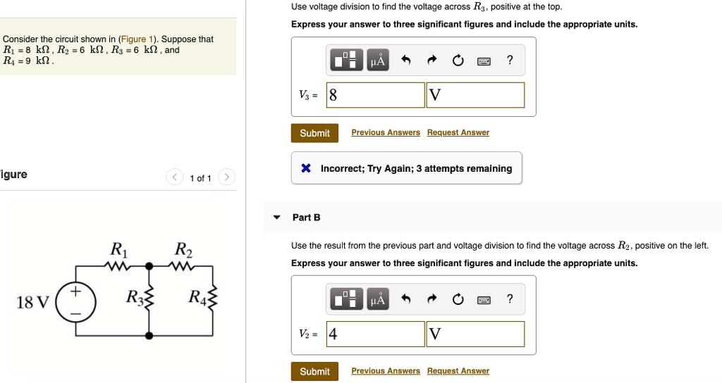 SOLVED Use Voltage Division To Find The Voltage Across R Positive At