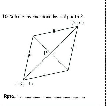 SOLVED 10 Calcule Las Coordenadas Del Punto P 10 Calcule Las