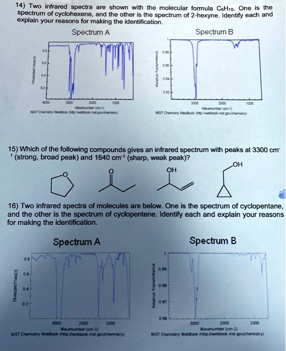 SOLVED 14 Two Infrared Spectra Are Shown With The Molecular Formula