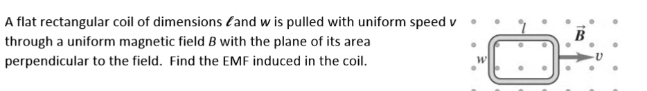 Solved A Flat Rectangular Coil Of Dimensions And W Is Pulled With