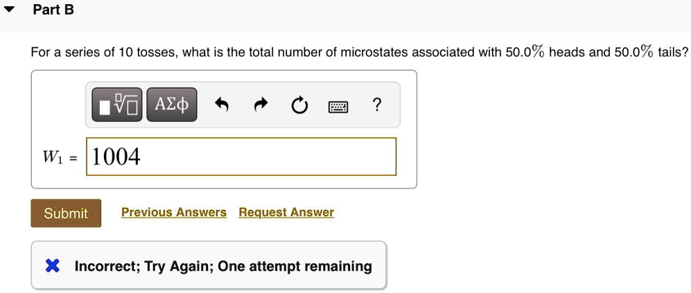 Solved Part B For A Series Of Tosses What Is The Total Number Of