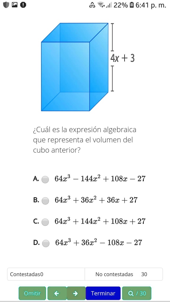 SOLVED Ayuda Cual es la expresión algebraica que representa el