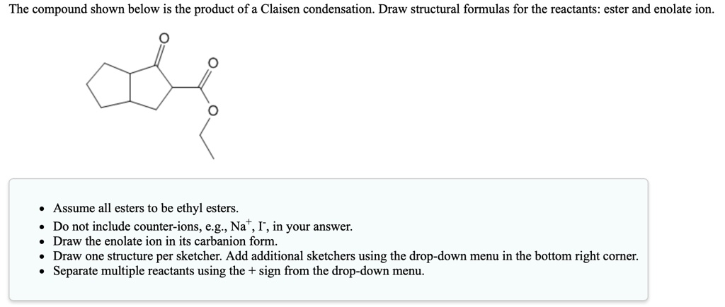 Solved The Compound Shown Below Is The Product Of A Claisen