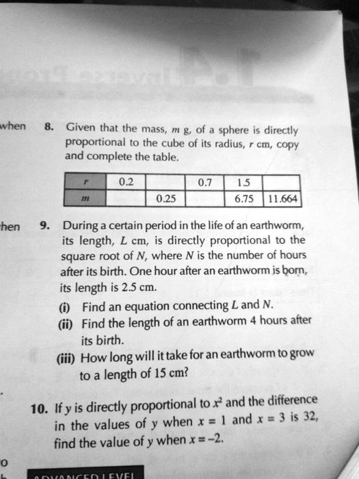 SOLVED When Given That The Mass M Of A Sphere Is Directly Proportional