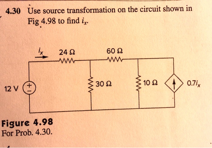 Use Source Transformation On The Circuit Shown In Fig To Find Ix