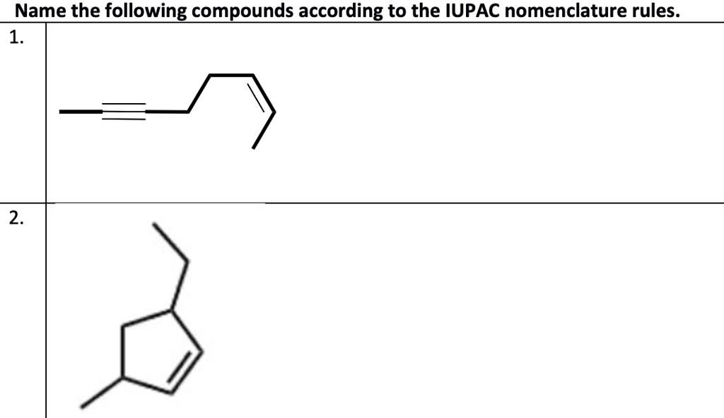 SOLVED Name The Following Compounds According To The IUPAC