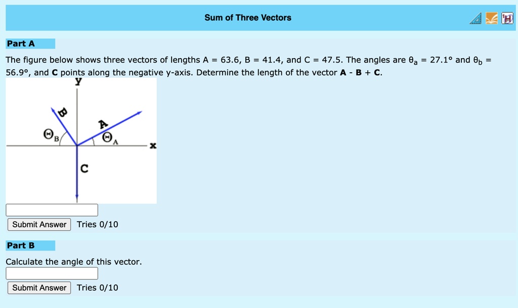 SOLVED Sum Of Three Vectors Part A The Figure Below Shows Three