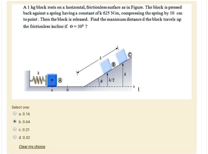 SOLVED A Kg Block Rests On Horizontal Frictionless Surface As In