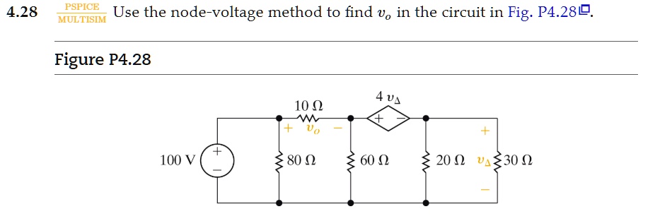 Solved Pspice Use The Node Voltage Method To Find V In The