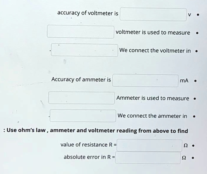 SOLVED Accuracy Of Voltmeter Is Voltmeter Is Used To Measure We Connect