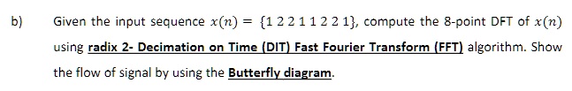 Given The Input Sequence X N Compute The Point Dft Of