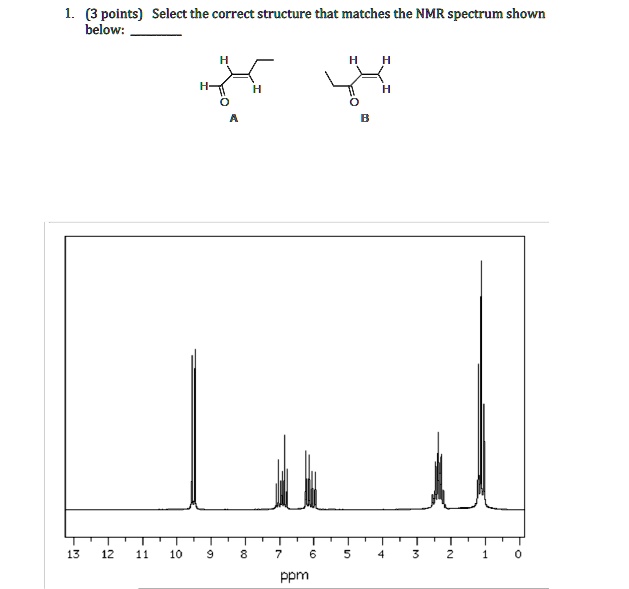 SOLVED 3 Points Select The Correct Structure That Matches The NMR