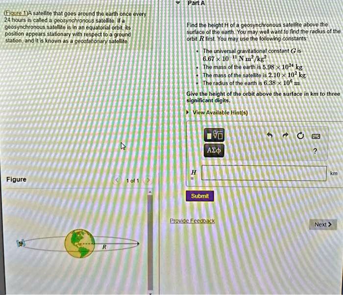 Solved Texts Part A Figure A Satellite That Goes Around The Earth