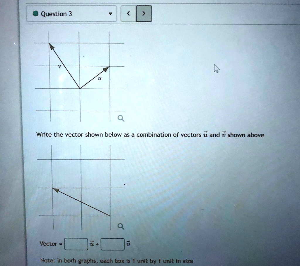 Solved Question Write The Vector Shown Below As A Combination Of