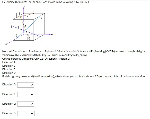 Solved Determine The Indices For The Directions Shown In The Following